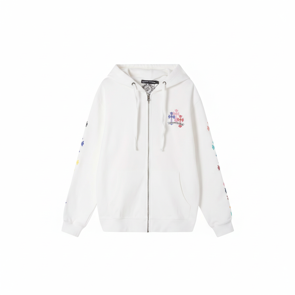 Chrome Hearts Floral Zip Up Hoodie