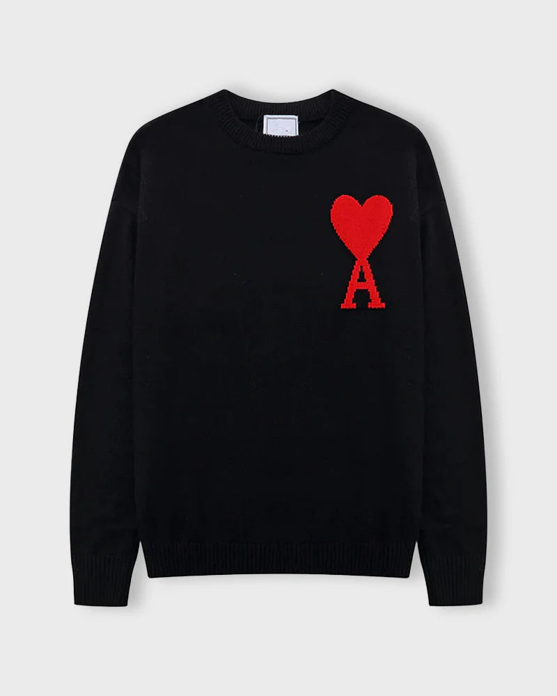 AMI PARIS HEART SWEATER